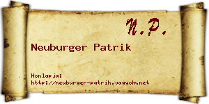 Neuburger Patrik névjegykártya